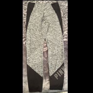 PINK! Workout leggings! Like NEW! Two-tone grey & black, with cellphone pockets!